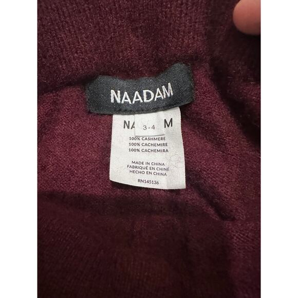 NAADAM Kid's Signature Cashmere Drawstring Joggers Burgundy, size 3-4 - Picture 2 of 5